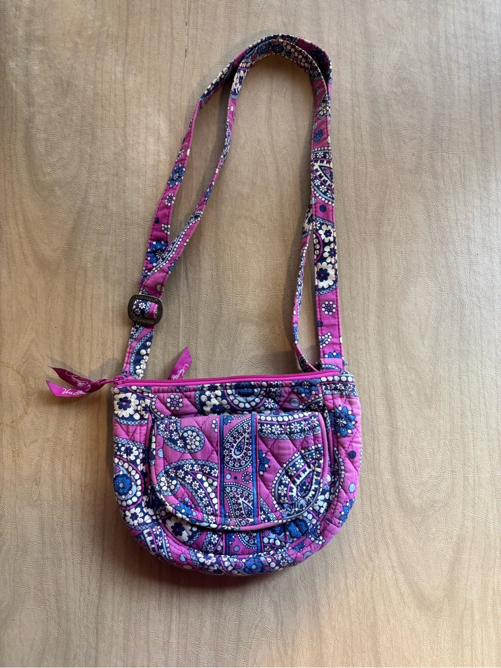 Vera Bradley Pink Paisley Quilted Crossbody Bag